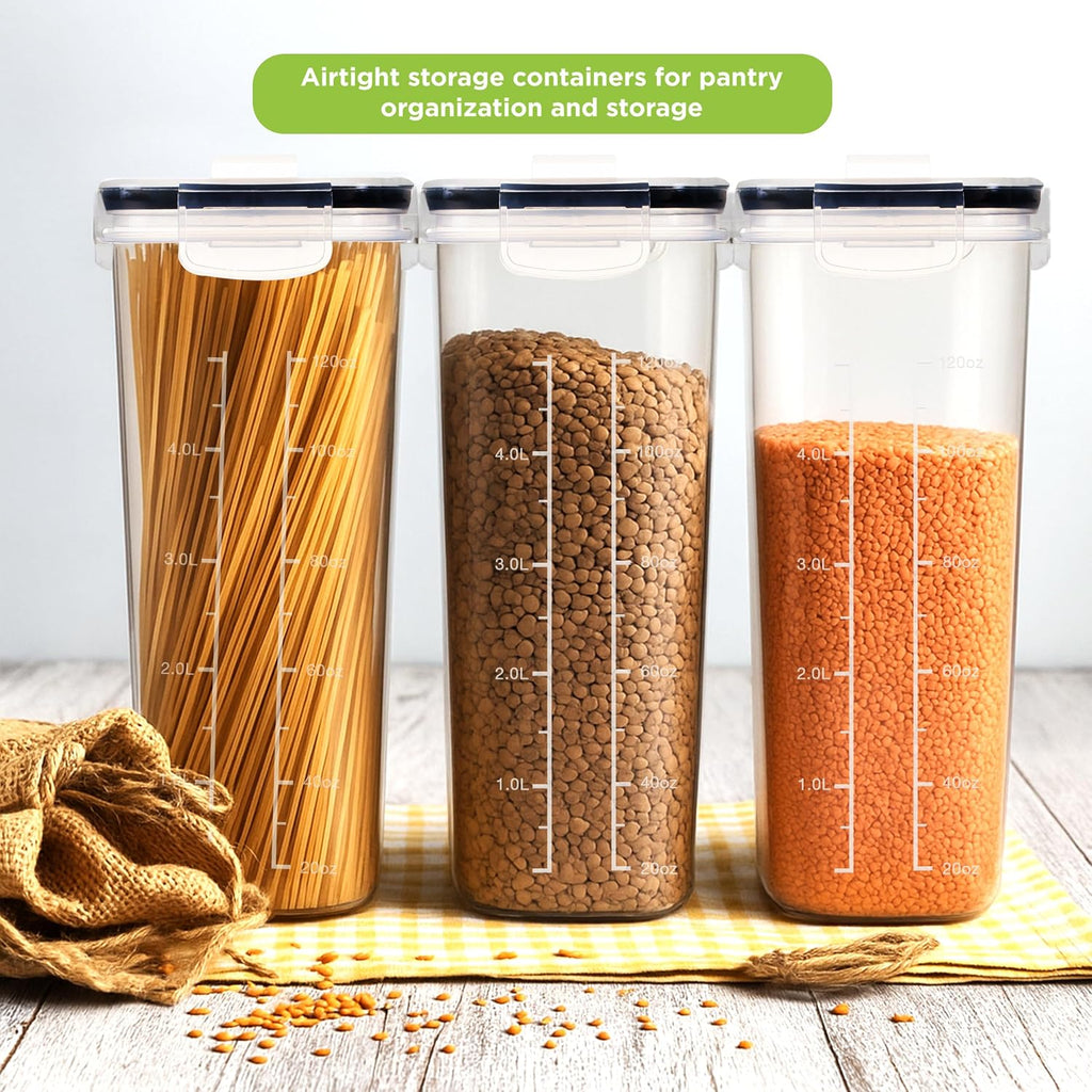 Utopia Kitchen Cereal Containers Storage Set with Lids, 4 Pack, 4L (135 Oz)