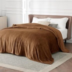 Bedsure GentleSoft Orange Fleece Blankets King Size - Image 2