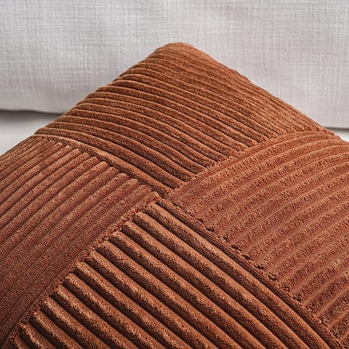 Fancy Homi 2 Packs Rust Big Decorative Throw Pillow Covers 24x24 Inch - Image 3