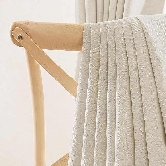 NICETOWN Natural Thick Linen Full Blackout Curtains - Image 9