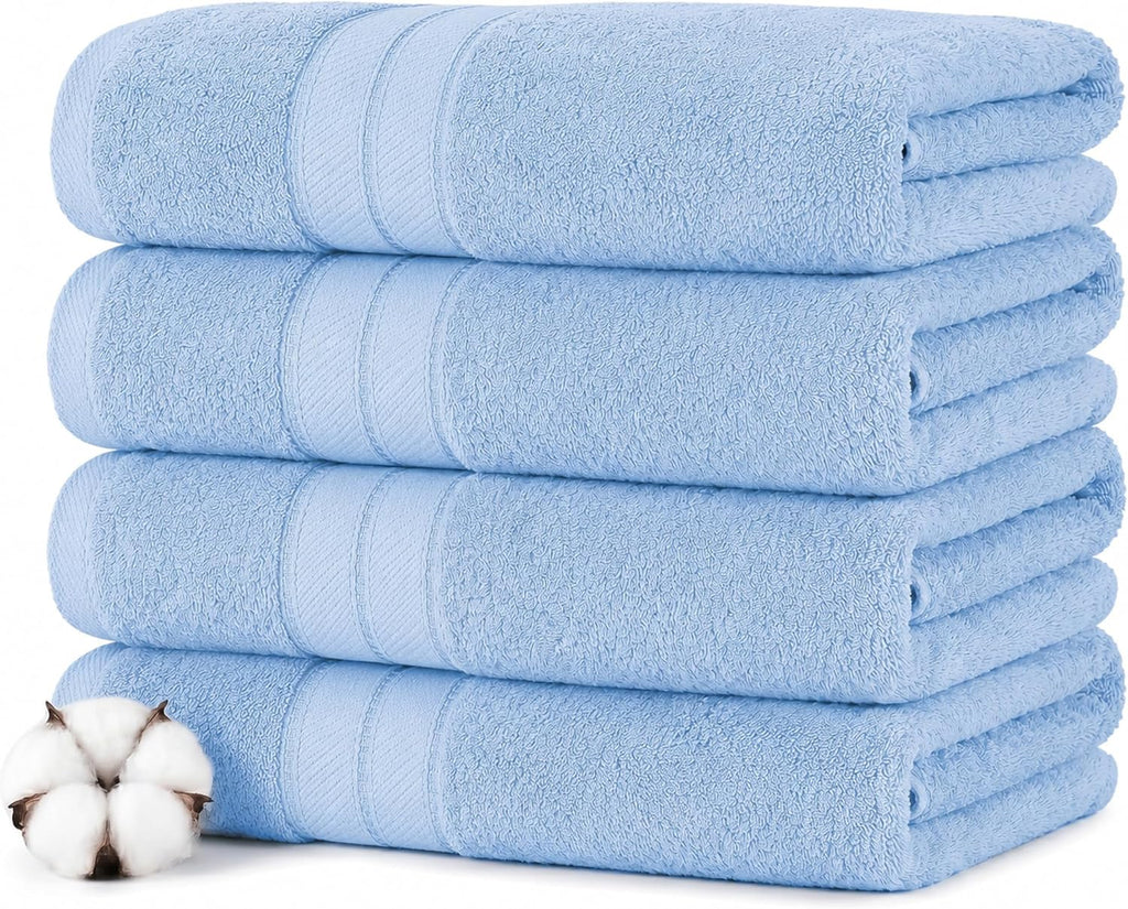 Modern Threads Spun Loft 6 Piece Bath Towel Set – 2 Bath Towels, 2 Hand Towels & 2 Washcloths – 100% Cotton, 600 GSM, Plush, Soft & Absorbent (Blush)