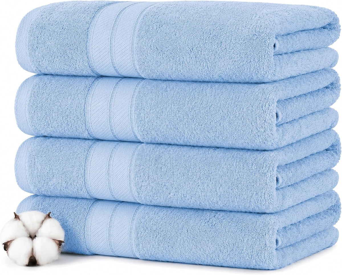 Modern Threads Spun Loft 6 Piece Bath Towel Set – 2 Bath Towels, 2 Hand Towels & 2 Washcloths – 100% Cotton, 600 GSM, Plush, Soft & Absorbent (Blush)