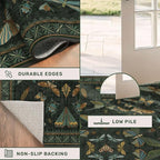 Black Insect 5ft Round Washable Living Room Rugs - Image 4