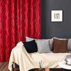 Deconovo Blackout Curtains, Christmas Red Curtain, Thermal Insulated - Image 3
