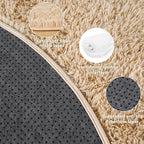6‘x6’ Beige Round Rug for Bedroom, Ultra Soft Fluffy Circle Rug for Kids Girls - Image 6