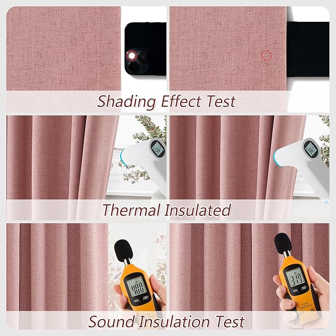 Guken 100% Blackout Curtains 84 Inch Length 2 Panels Set - Image 5