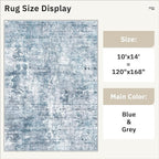 10x14 Area Rugs for Living Room, Non Slip Machine Washable Vintage Rugs - Image 5