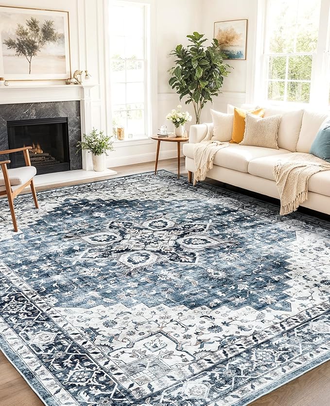 AMADA HOMEFURNISHING 8x10 Washable Area Rug, Low-Profile - Image 8