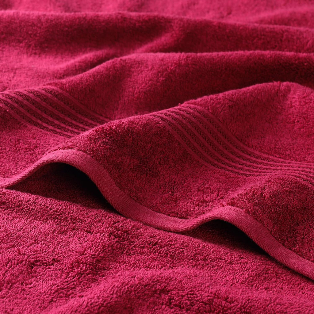Superior Egyptian Cotton 6-Piece Towel Set, Bathroom Essentials, Towels For Bathroom, Apartment, Airbnb, Guest Bath, Face, Hand, Bath Towels, Washcloths, Absorbent, Fast Drying, Burgundy
