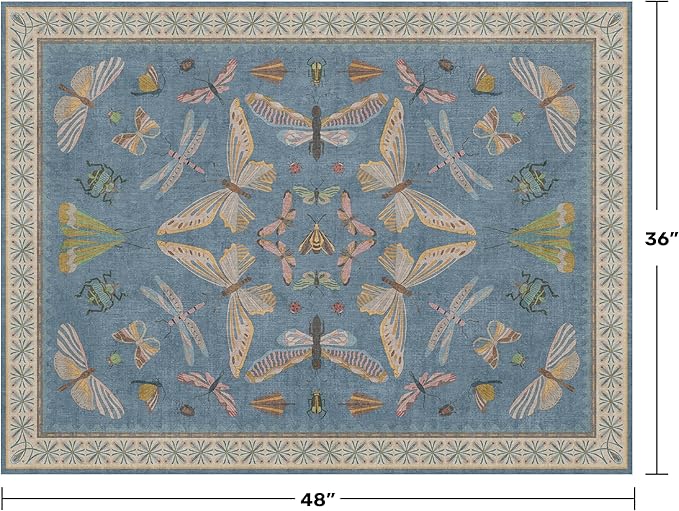 Hazo Haus Washable Blue Rugs for Bedroom Bedside - Image 2