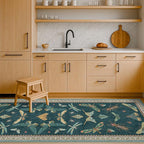 Hazo Haus Brown and Green Kitchen Sink Runner Rug 2x6 by HazoHaus