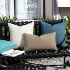 Artscope Outdoor Waterproof Throw Pillow Covers 18x18 Inch Decorative Linen Outdoor Pillows Cushion Case for Patio Couch Sofa - Turquoise