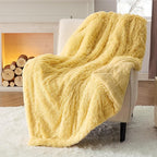 Bedsure GentleSoft Fluffy Yellow Throw Blanket, Room Decor Yellow Gifts - Image 9