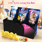 Extra Large Toy Box, Collapsible Toy Storage Organizer, 40"x16"x16", Black