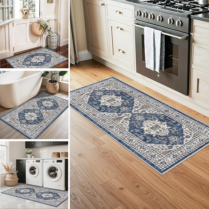 3 Pieces Kitchen Rug Sets: Farmhouse Washable Non-Slip Floor Mat - Image 6