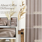 Nanspring Oatmeal Semi Sheer Curtains 72 Inches Long 2 Panels Set - Image 4