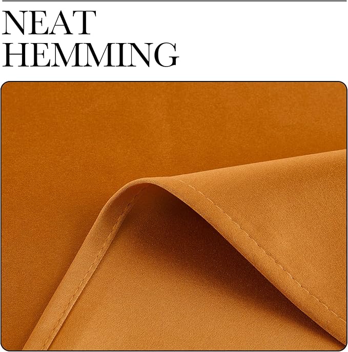 NICETOWN Orange Curtains 84 inch Length 2 Panels, Grommet Faux Silk Thermal - Image 7