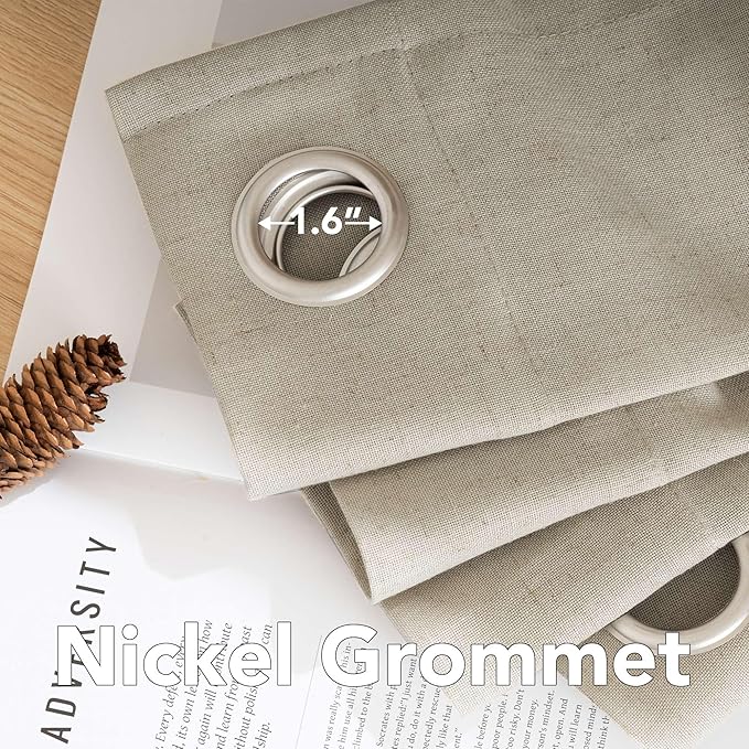 H.VERSAILTEX Living Room Linen Curtains Semi Sheer Curtains Nickel Grommet - Image 5
