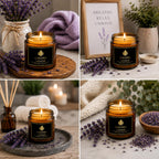 Lavender Candle 9 Oz, Hand Poured Soy Wax Blend, Cotton Wick