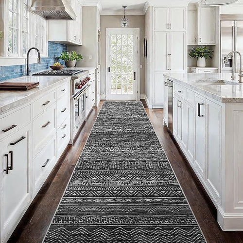 3x18 Washable Kitchen Runner Rug: Modern Moroccan Runners - Image 2