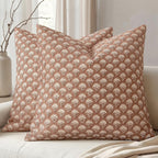 MIULEE Floral Print Decorative Pillow Covers 20x20, Almond