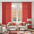 Christmas Red Linen Curtains 108 Inches Long - Image 6