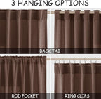 Mocha Mousse Curtains 84 Inch Length 2 Panels Set Back Tab Rod Pocke tLinen - Image 2