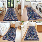 HEBE Washable Hallway Runner Rug 2'x 8' Non Slip Kitchen Rugs Runner, Low Pile - Image 7
