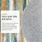 Lansny Modern Abstract Round Rug 6Ft, Soft Circular Dining Room Rug Thin Print - Image 7
