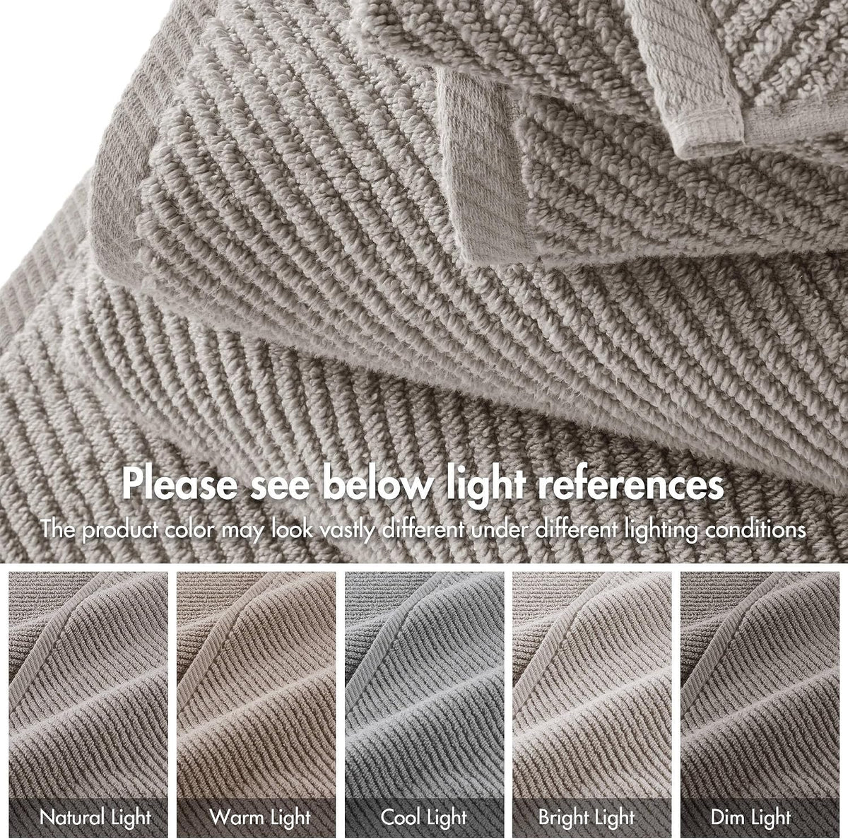 Madison Park 100% Zero Twist Cotton 4 Piece Bathroom Bath Towels, Grey