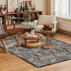 Washable Area Rug 4' x 6' Vintage Traditional Persian Mat - Image 2