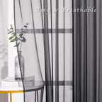NICETOWN Living Room Sheer Curtains 108 inch Long, Eyelet Top Voile Textured - Image 6