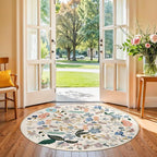 Washable Floral Round Rugs for Bedroom - Image 3