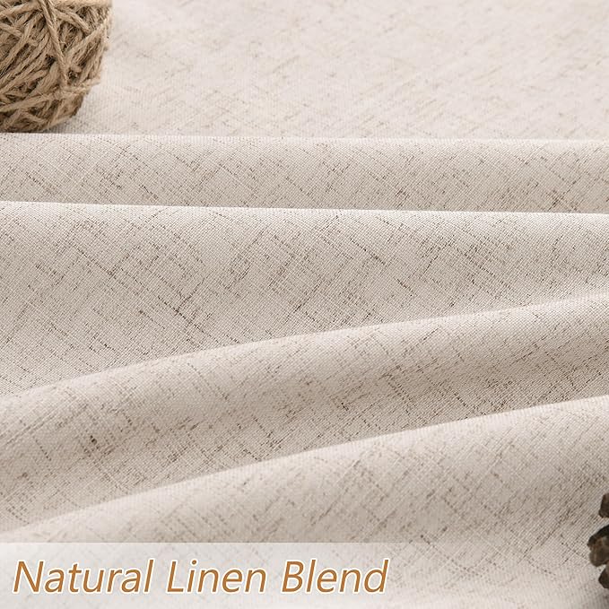 Guken Oatmeal 100% Blackout Curtains 108 Inch Length 2 Panels Set - Image 3
