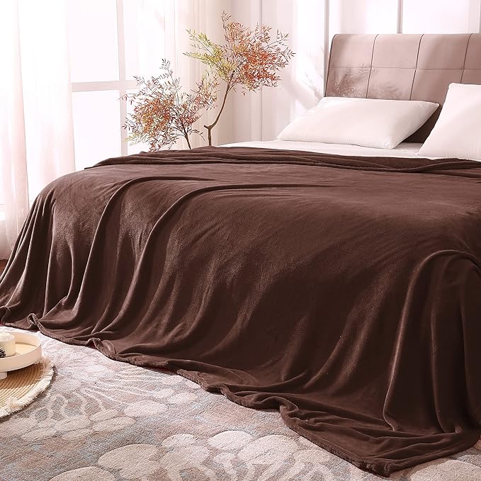 BEDELITE Fleece Blankets Queen Size Brown Throw Blankets by BEDELITE