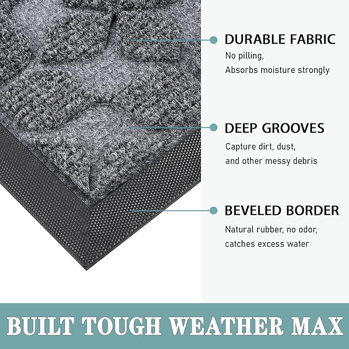 Bulijojo Sturdy Front Entrance Doormats, Durable Heavy Duty Welcome Mat - Image 3