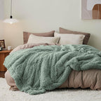 Bedsure GentleSoft Fluffy Sage Green Blankets Queen Size by BEDSURE