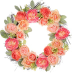24" Artificial Lavender Floral Spring Wreath with Green Leaves