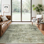 Soalmost Abstract Rug 5x7 Machine Washable Area Indoor Green Black Low Pile - Image 8