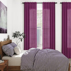 Nanspring Grape Purple Linen Curtains 96 Inch Long 2 Panels Set - Image 7