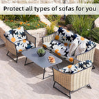 8Pcs Stretch Patio Cushion Covers, Outdoor Couch Covers Replacement, Outdoor - Image 4