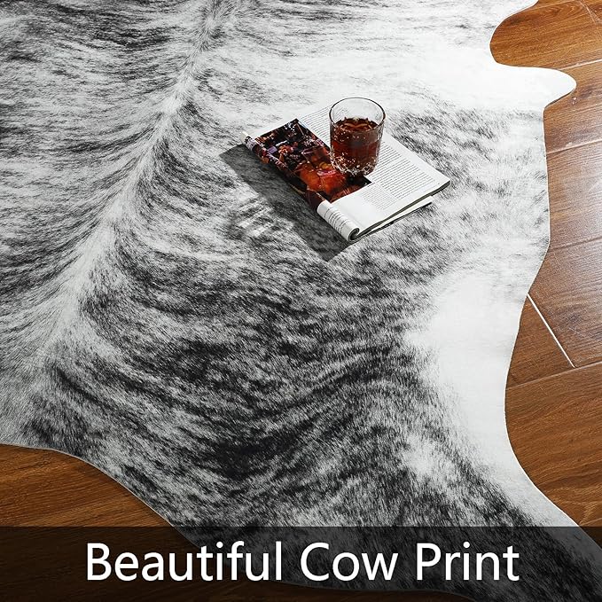 AROGAN Western Decor Faux Fur Cowhide Rug, 4 x 3 Feet Premium Animal Skin Cow - Image 4