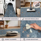 Light Blue 2x7 Washable Kitchen Runner - Image 4