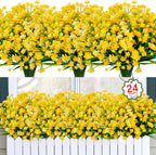 Ouddy Decor 24 Bundles Artificial Flowers for Outdoors Decor, Mixed Color