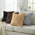 decorUhome Throw Pillow Covers 16x16 Inch Set of 2, Soft Plush Faux Wool Grey - Image 5