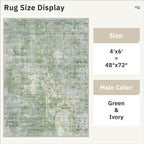 Soalmost Area Rugs 4x6 for Living Room, Vintage Washable Rugs for Dining Room - Image 5