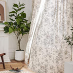 jinchan Linen Blend Curtain Floral Curtains - Image 5