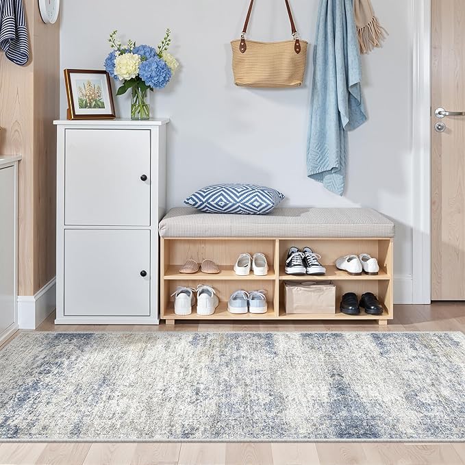 2x5 Rug Runner Washable for Entryway, Soft Bathroom Rugs by Restydon