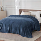 Bedsure GentleSoft Fleece Blanket California King Mineral Blue - Image 2