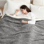 Snuggle Sac Heather Black Bedding Blankets Twin Size, Reversible Super Soft - Image 2